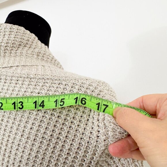 MONK & LOU Open Front Oversized Knit Cardigan WITH POCKETS GREY COLOR - Picture 6 of 7